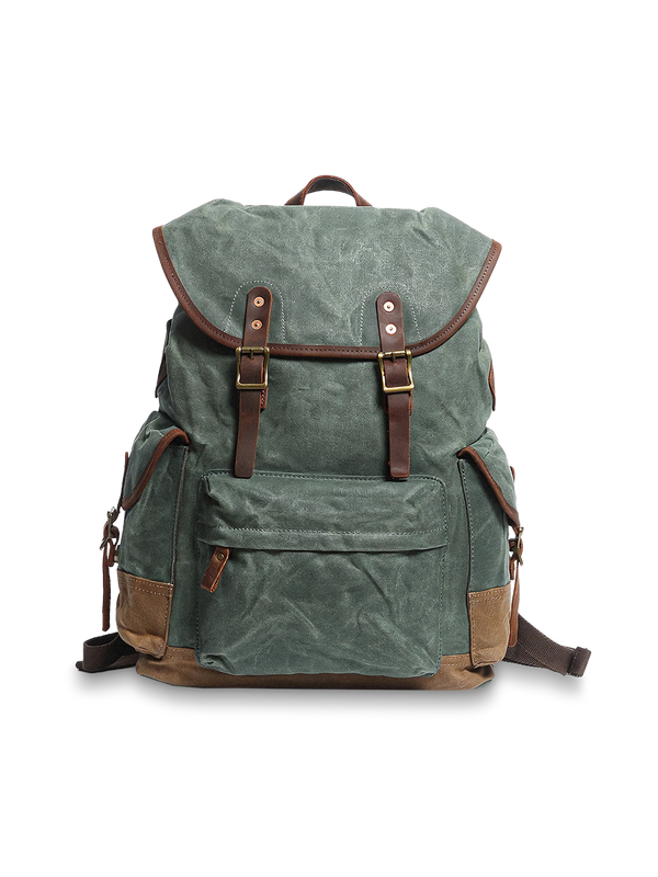 Waxed canvas vintage style backpack