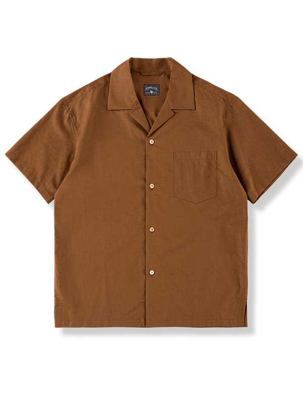 Brown linen aloha shirt