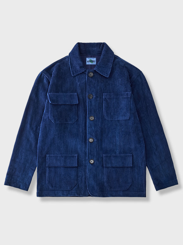 Botanical indigo dyed corduroy French work jacket