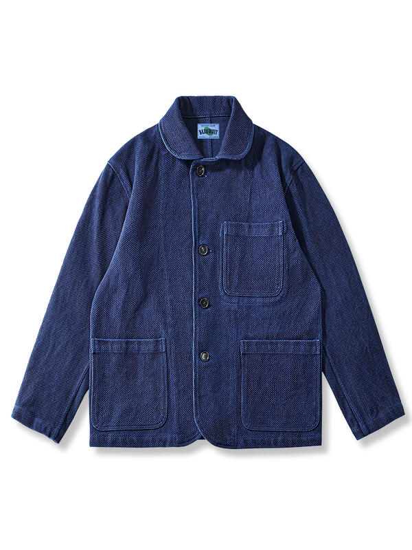 Botanical indigo dyed sashiko jacket