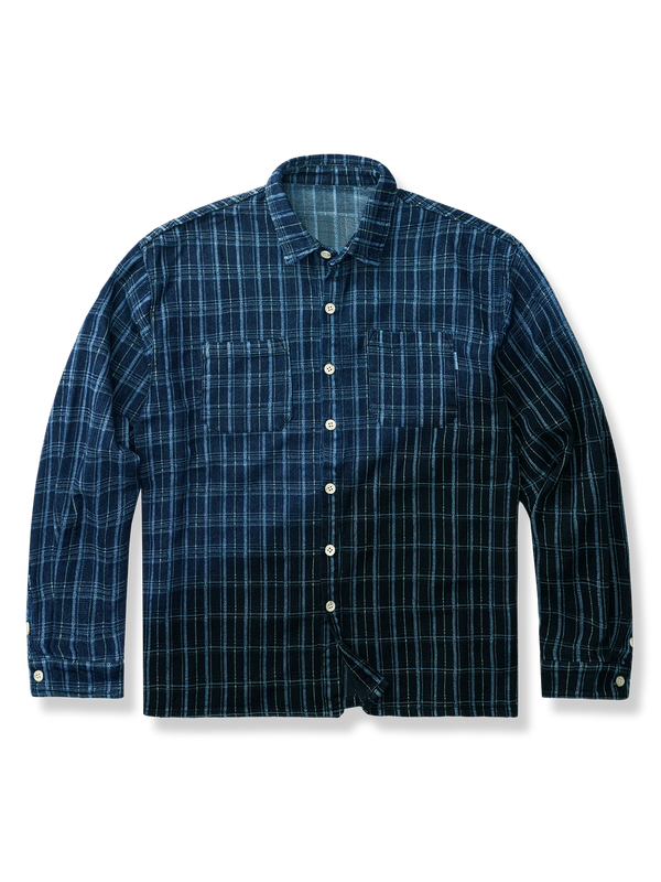 PARDON | Gradient blue-black check pattern jacket