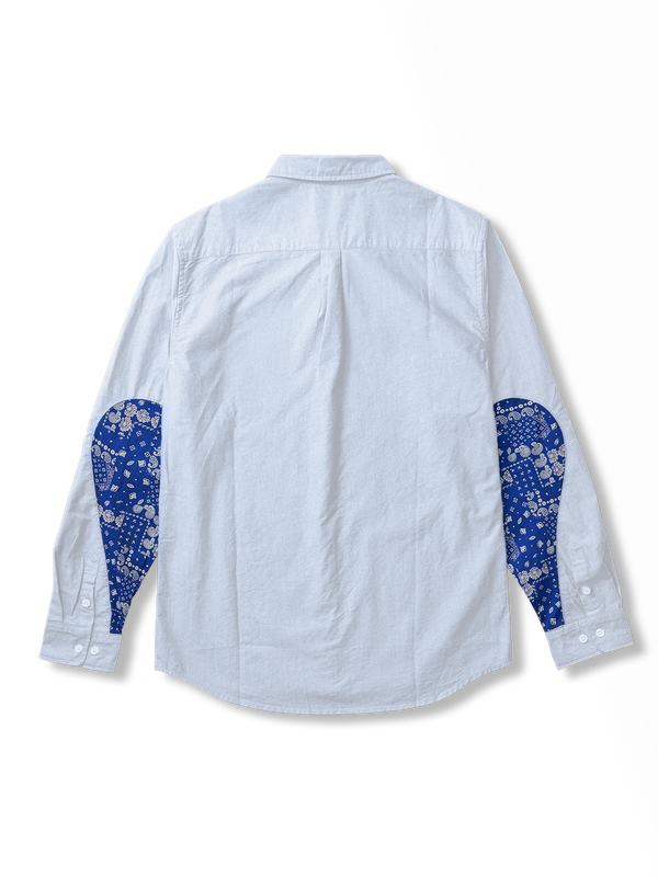 Washed cashew flower embroidered oxford shirt