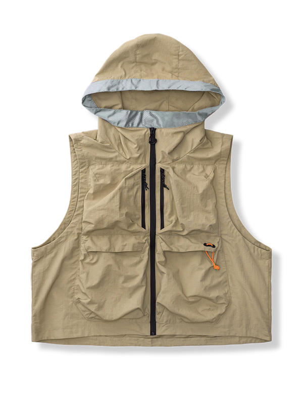 Hooded nylon vest