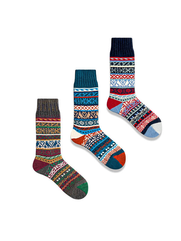 PESSOA | 3-pair set of thick ethnic socks #PA