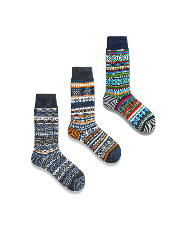 PESSOA | 3-pair set of thick ethnic socks #PC