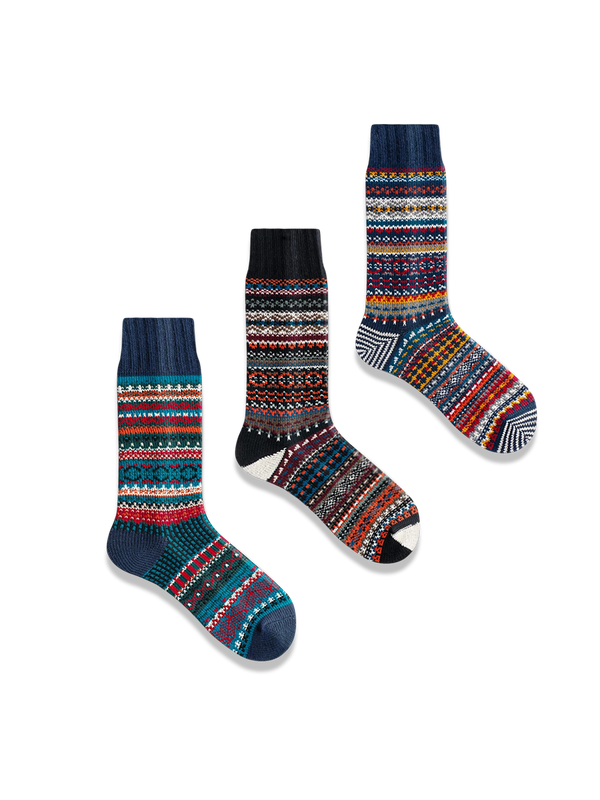 PESSOA | 3-pair set of thick ethnic socks #PJ