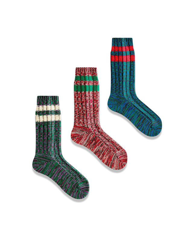 PESSOA | 3-pair set of thick ethnic socks #PM