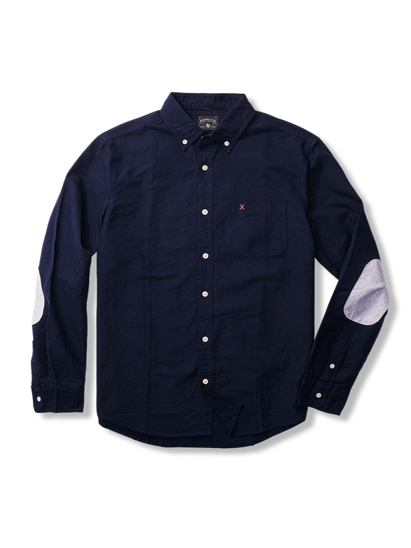 Button-down shirt with elbow patches