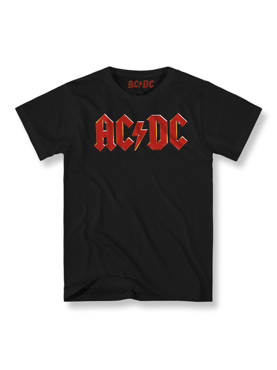 AC/DC Tシャツのフロント、クラシックなライトニングロゴ