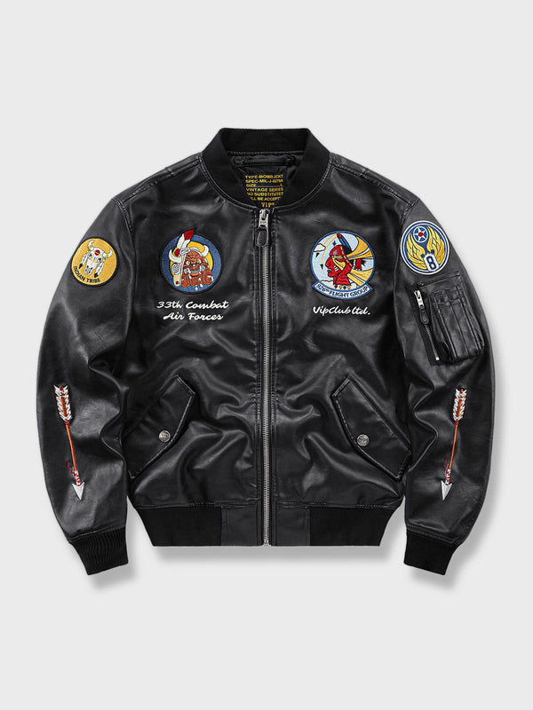 Air Porco | "INDIAN GROUP" American casual embroidered flight jacket