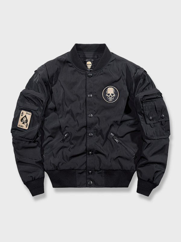 Air Porco | MA-1 Flight Jacket with Embroidered Skulls