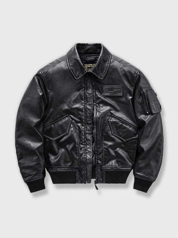 Air Porco | Functional leather flight jacket