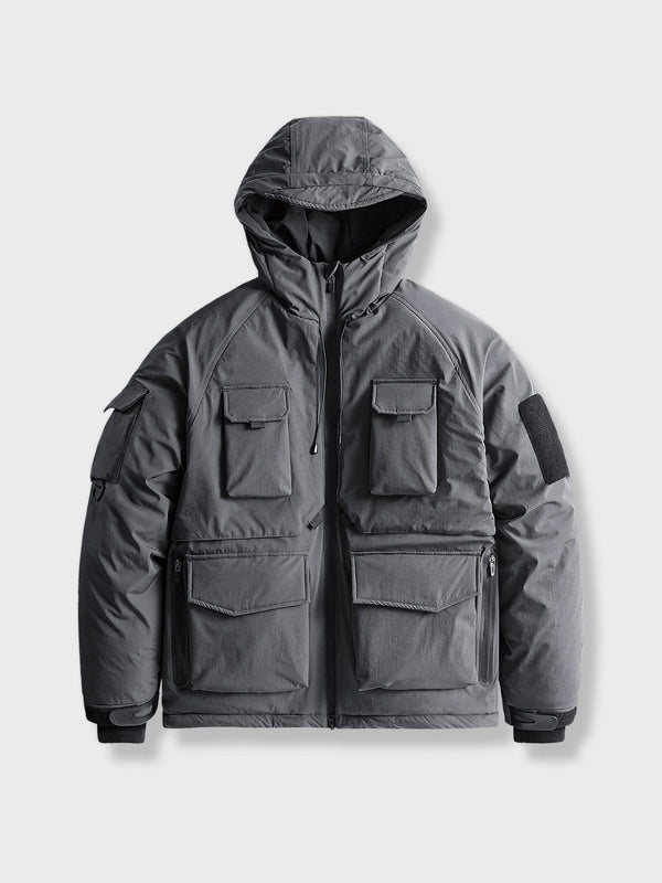 Air Porco | High-performance multi-pocket padded jacket with hood