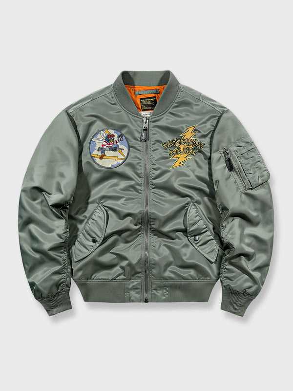 Air Porco | 3-color embroidered MA-1 jacket