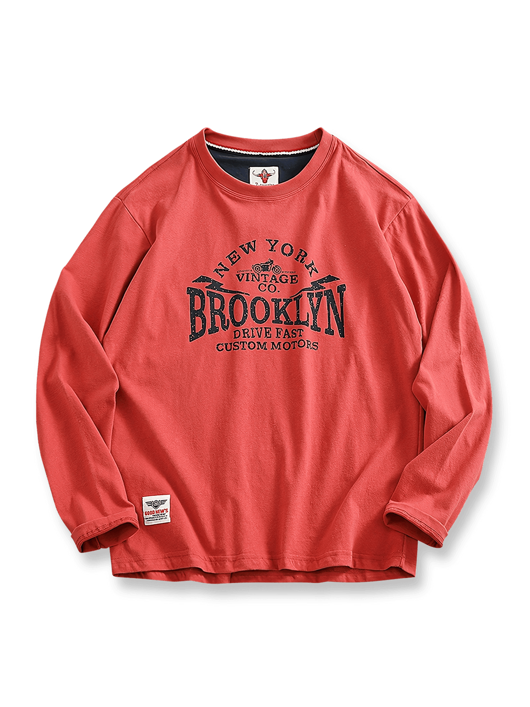 製品画像: BROOKLYNヴィンテージプリント長袖Tシャツの全体展示