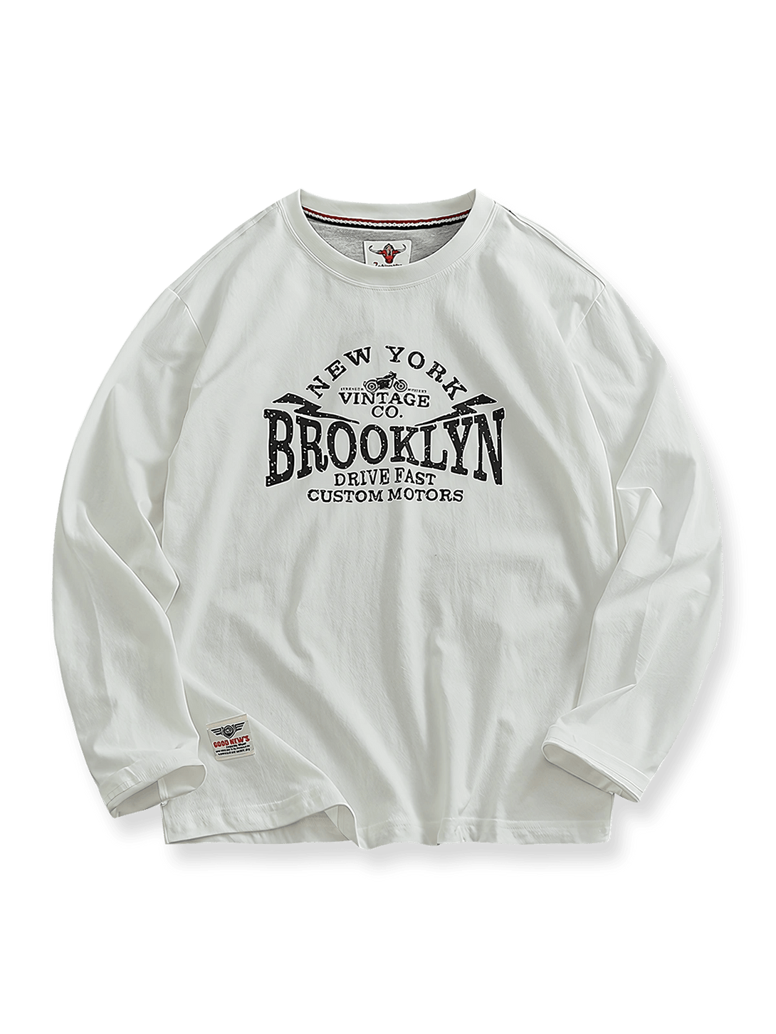 製品画像: BROOKLYNヴィンテージプリント長袖Tシャツの全体展示