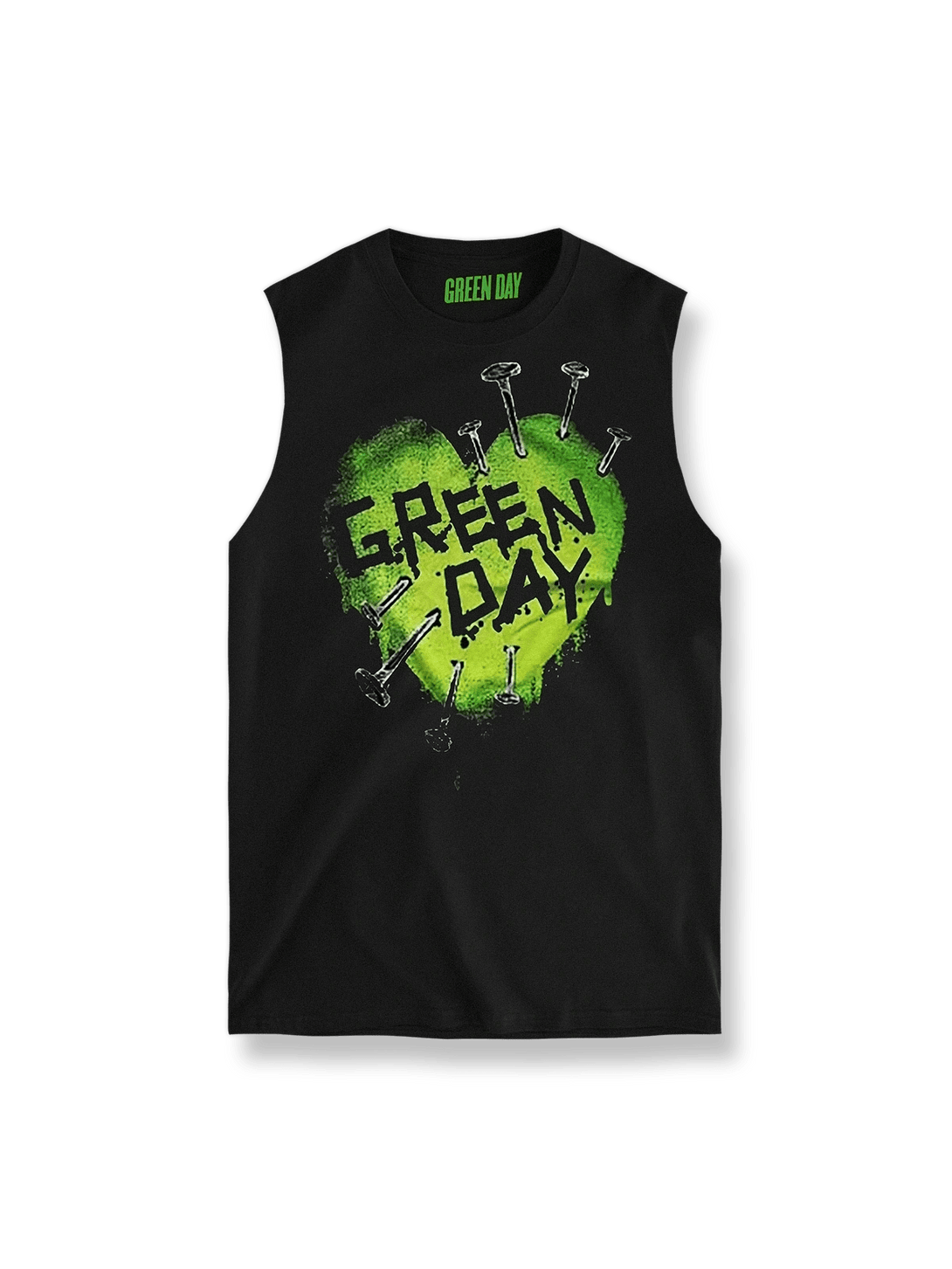  Green Day Tシャツ前面のヴィンテージバイク図柄、パンクスタイルTシャツ