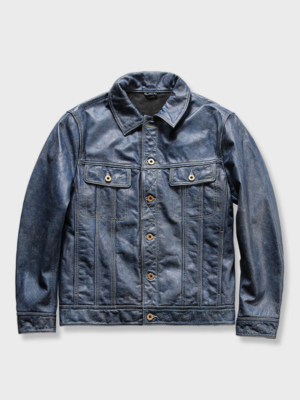 Hodoo | Stone polished cowhide leather jacket