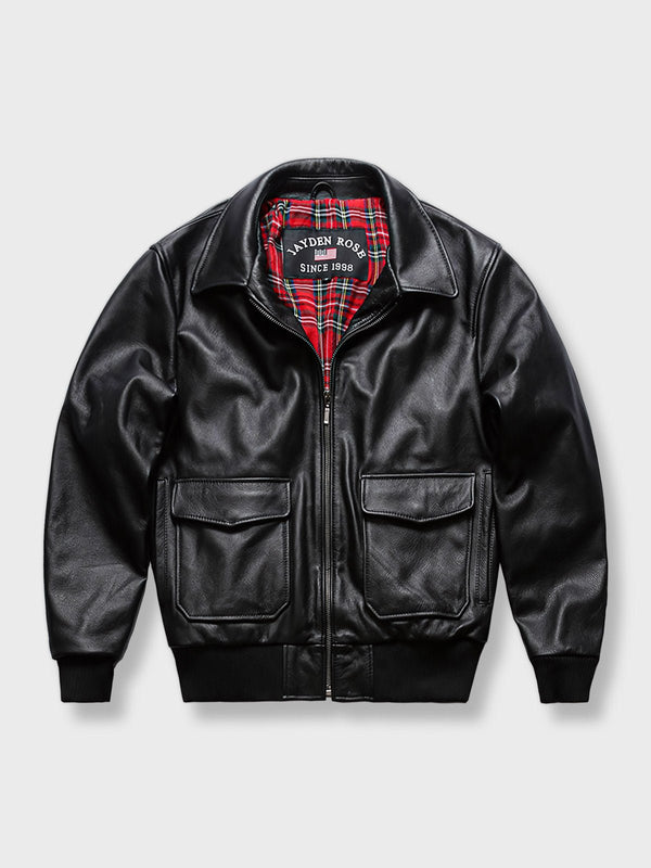 Hodoo | G-1 Checkered Leather Jacket