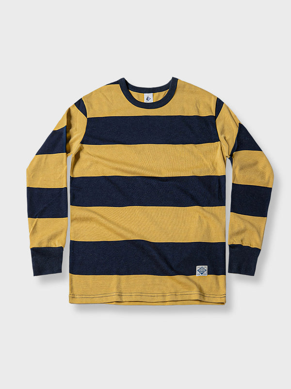 Yellow x blue striped long sleeve T-shirt