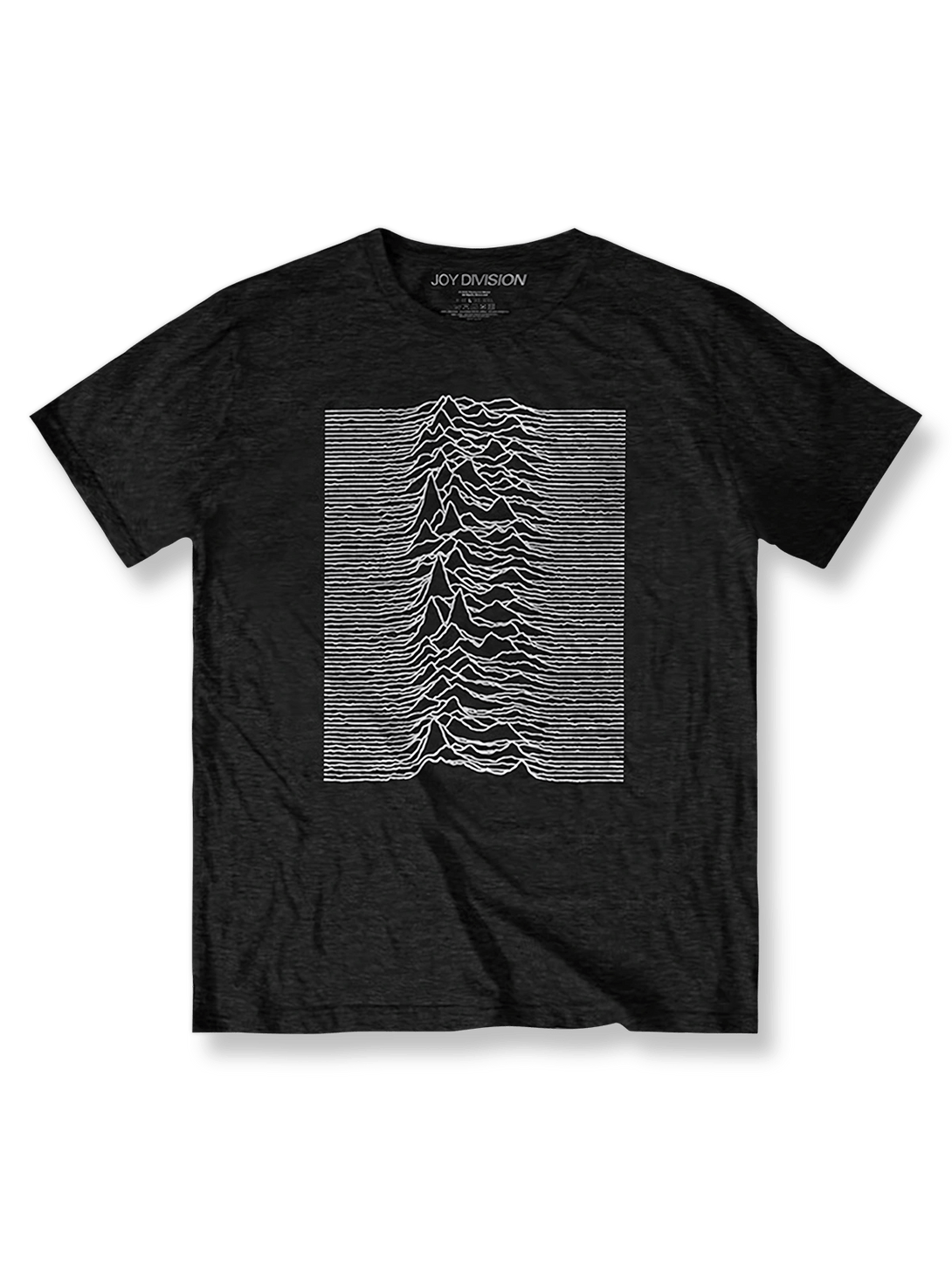 Joy Division Tシャツ前面の波形パターン、Unknown Pleasuresカバーデザイン