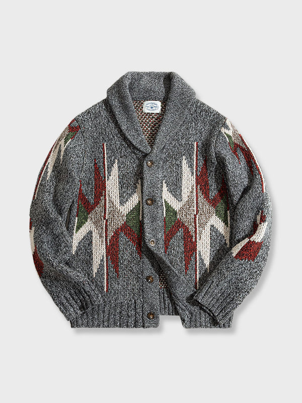 Navajo shawl collar sweater