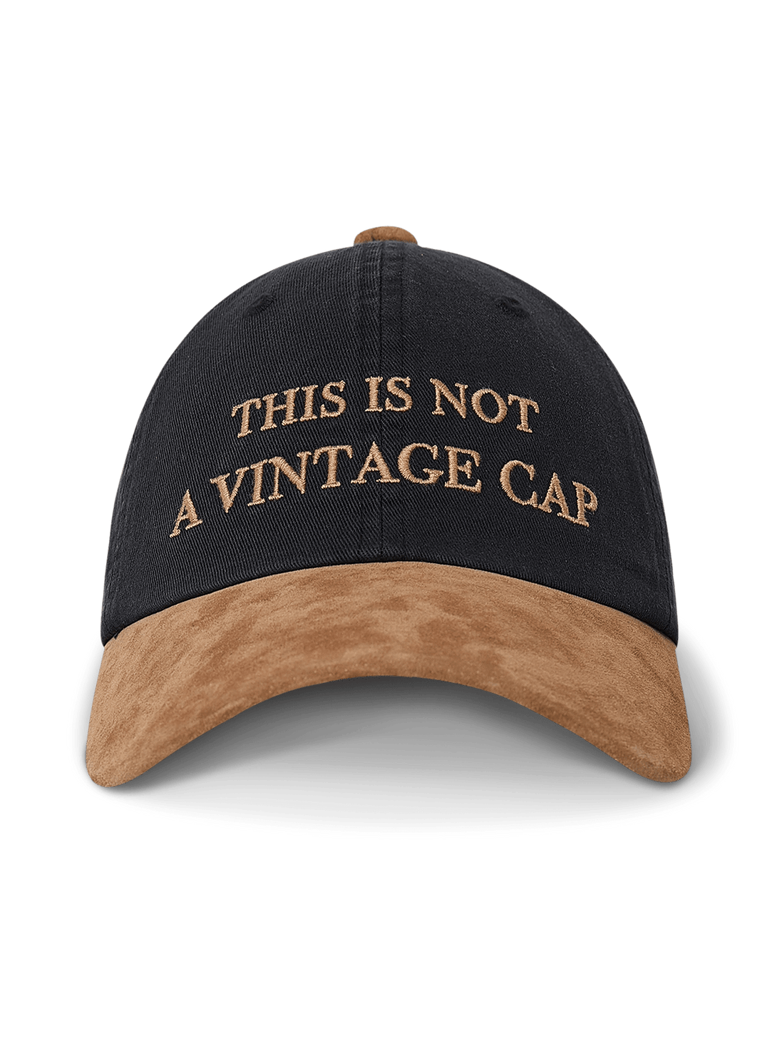 Not Vintage Cap 古着加工スエードブリムベースボールキャップ正面図