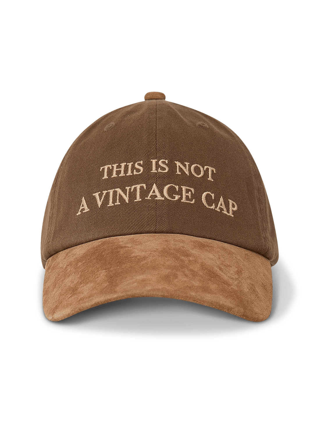 Not Vintage Cap 古着加工スエードブリムベースボールキャップ正面図