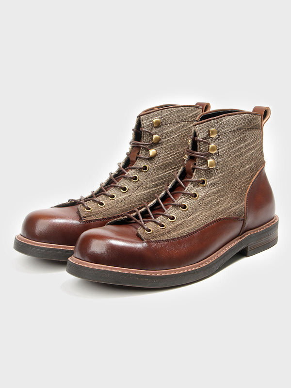 Parata | High-cut cowhide boots in a combination of different materials