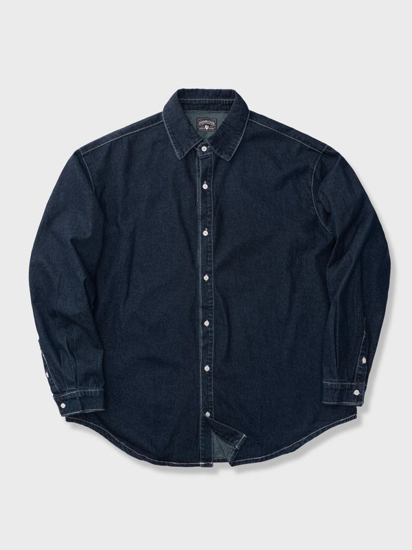 PARDON | Dark blue long sleeve denim shirt