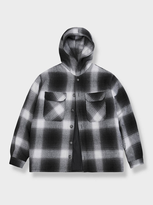 PARDON | Check pattern hooded padded jacket