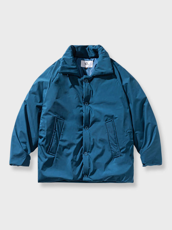 PARDON | Solid color turn-down collar padded jacket