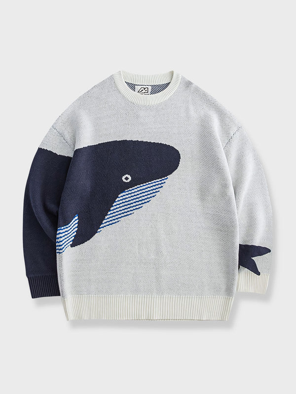 PARDON | Whale print jacquard knit sweater