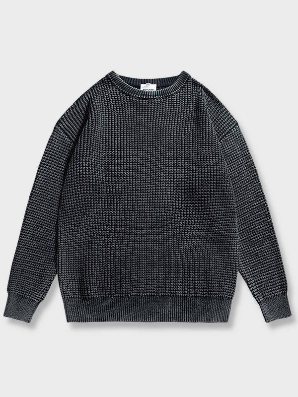 PARDON | Basic crew neck ribbed knit sweater