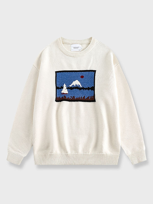 PARDON | Mt. Fuji crew neck sweater