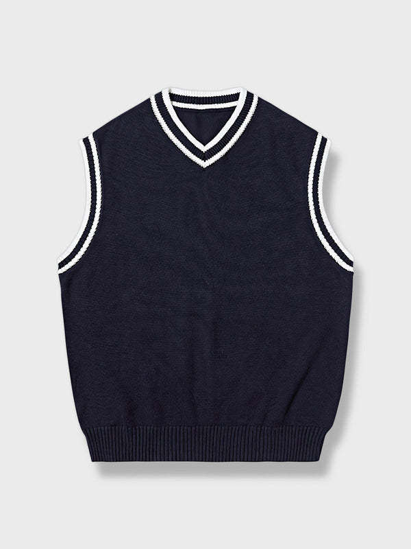 PARDON | V-neck knit vest available in two colors