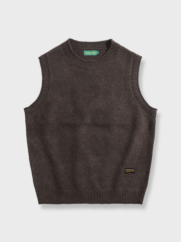 PARDON | Plain knit vest in 4 colors