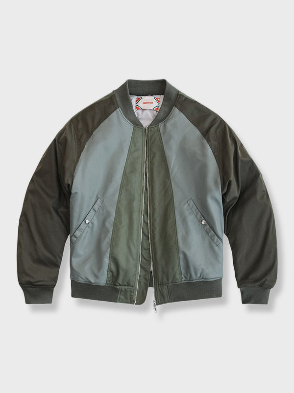 PARDON | Colorblock color combination padded bomber jacket