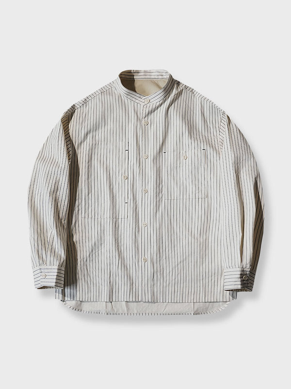 Parolibre | Thin blue and white striped long sleeve shirt