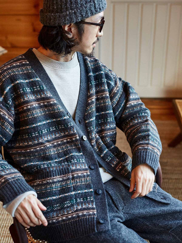 Parolibre | 100% wool Fair Isle jacquard cardigan