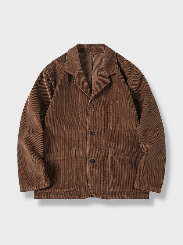 Loose-fit corduroy suit jacket