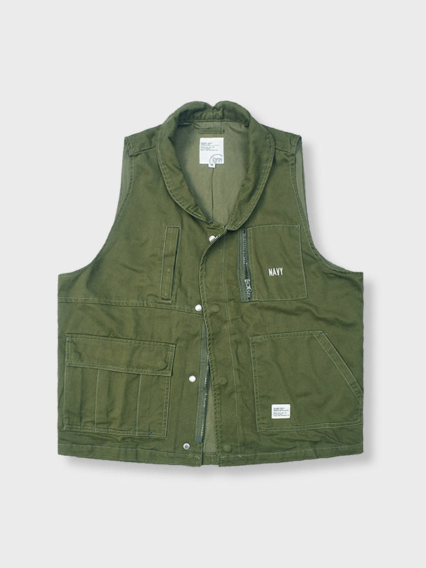 Army Green Multi-Pocket Work Vest