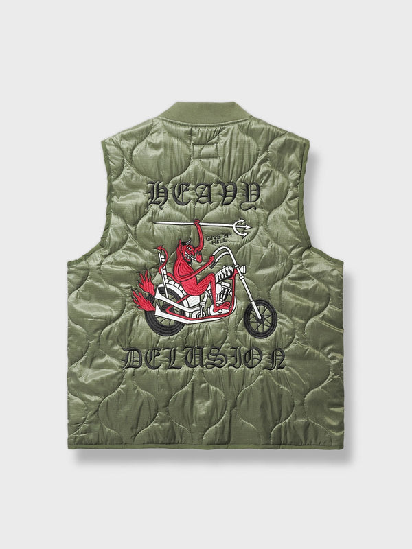 Quilted embroidered vest