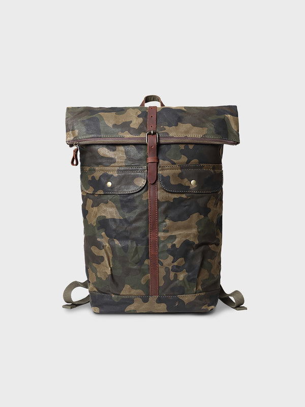 Oil wax canvas backpack