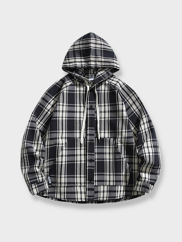 Urban check hooded jacket