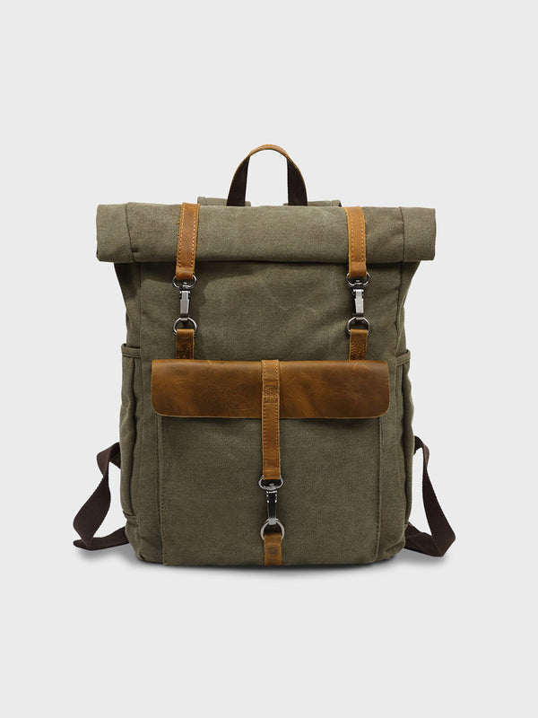 Canvas and leather strap bag