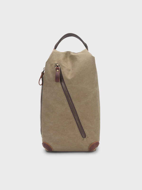 Canvas + cowhide messenger bag