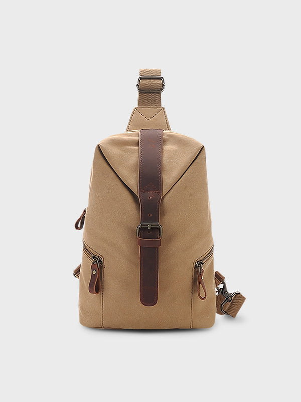 Canvas x Leather Shoulder Bag