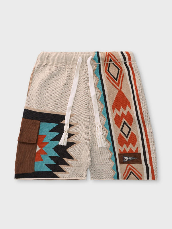 Intarsia knit shorts