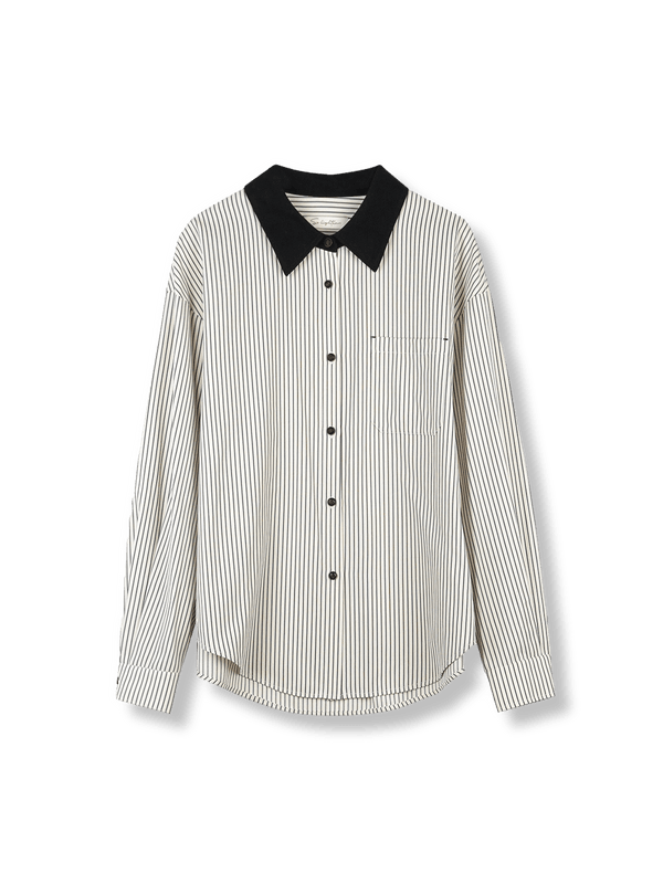 Contrast Stripe Long Sleeve Shirt